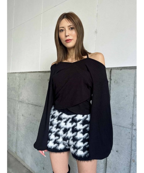 EGOIST（エゴイスト）の「千鳥柄シャギーニットショートパンツ（その他パンツ・レディース・ベージュ/ブラック・FREE）」の13枚目の写真