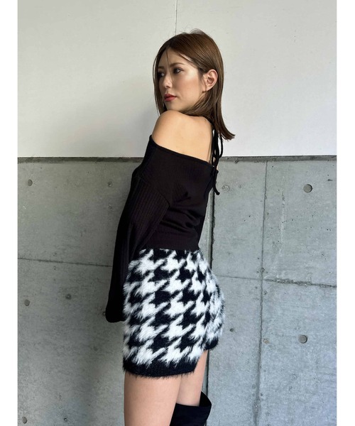 EGOIST（エゴイスト）の「千鳥柄シャギーニットショートパンツ（その他パンツ・レディース・ベージュ/ブラック・FREE）」の15枚目の写真