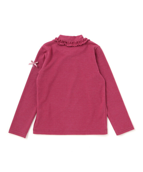BeBe(ベベ)の「【日本製】ミップスウェードフリルハイネックTシャツ(Tシャツ/カットソー・キッズ・ピンク/ブラック/オフホワイト・120cm/130cm/150cm/110cm/140cm)」の4枚目の写真