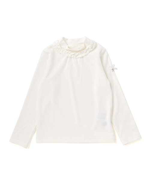 BeBe(ベベ)の「【日本製】ミップスウェードフリルハイネックTシャツ(Tシャツ/カットソー・キッズ・ピンク/ブラック/オフホワイト・120cm/130cm/150cm/110cm/140cm)」の6枚目の写真