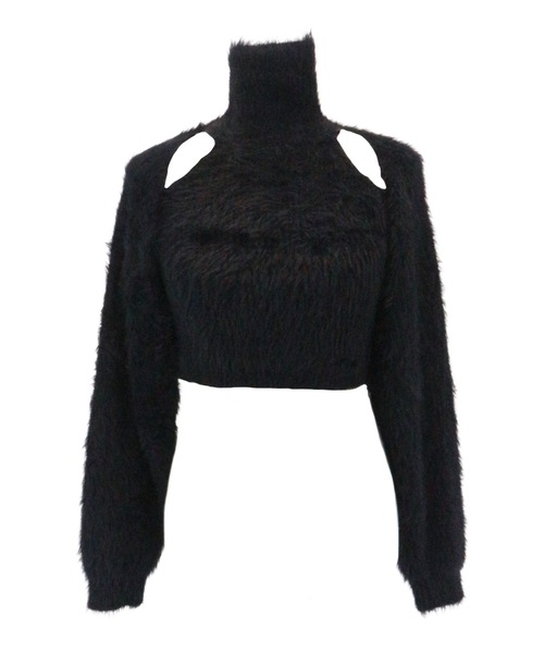 JilLA(ジルア)の「【2点セット】Turtleneck Shaggy Knit Ensemble / タートルネックシャギーニットアンサンブル(ニット/セーター・レディース・ブラック/ホワイト/グレー・FREE)」の1枚目の写真