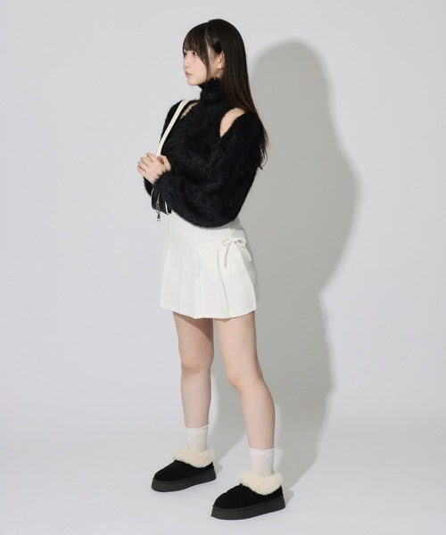 JilLA(ジルア)の「【2点セット】Turtleneck Shaggy Knit Ensemble / タートルネックシャギーニットアンサンブル(ニット/セーター・レディース・ブラック/ホワイト/グレー・FREE)」の15枚目の写真