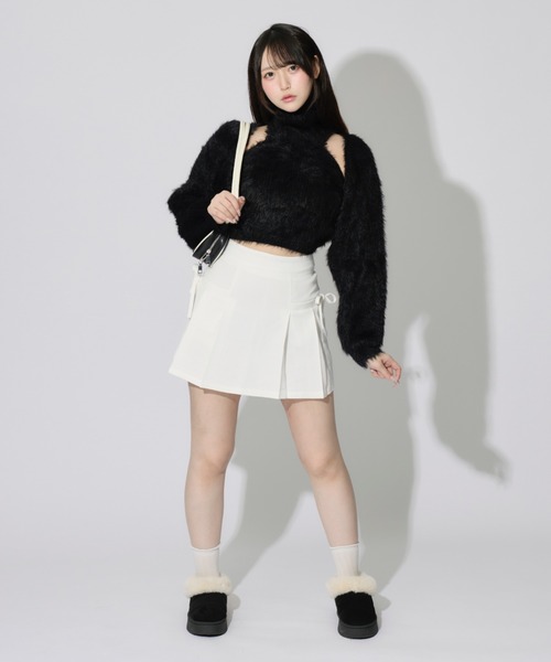 JilLA(ジルア)の「【2点セット】Turtleneck Shaggy Knit Ensemble / タートルネックシャギーニットアンサンブル(ニット/セーター・レディース・ブラック/ホワイト/グレー・FREE)」の13枚目の写真