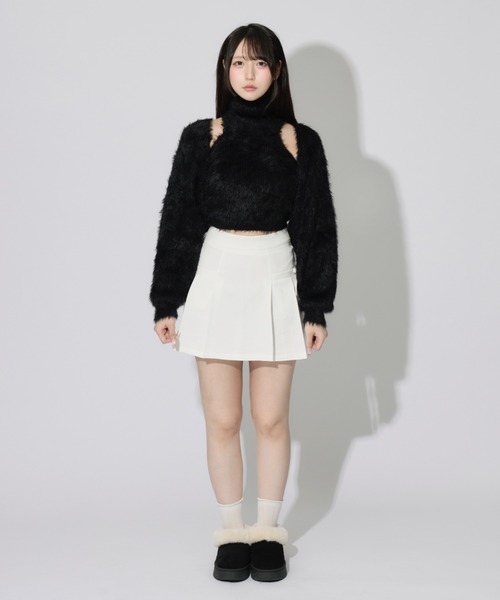 JilLA(ジルア)の「【2点セット】Turtleneck Shaggy Knit Ensemble / タートルネックシャギーニットアンサンブル(ニット/セーター・レディース・ブラック/ホワイト/グレー・FREE)」の12枚目の写真