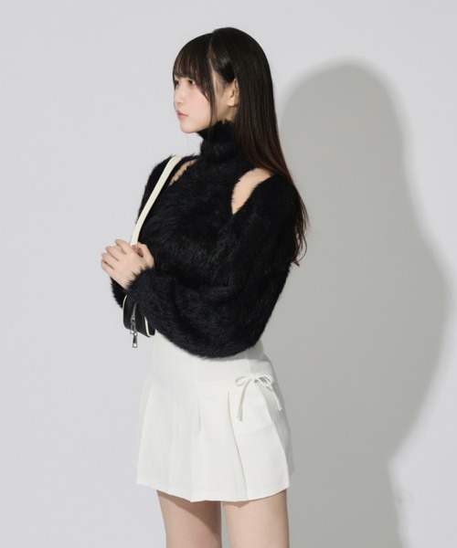 JilLA(ジルア)の「【2点セット】Turtleneck Shaggy Knit Ensemble / タートルネックシャギーニットアンサンブル(ニット/セーター・レディース・ブラック/ホワイト/グレー・FREE)」の10枚目の写真