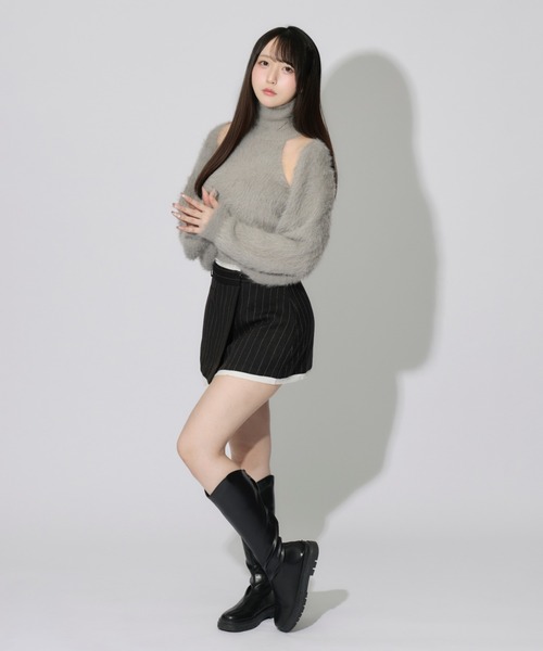 JilLA(ジルア)の「【2点セット】Turtleneck Shaggy Knit Ensemble / タートルネックシャギーニットアンサンブル(ニット/セーター・レディース・ブラック/ホワイト/グレー・FREE)」の19枚目の写真
