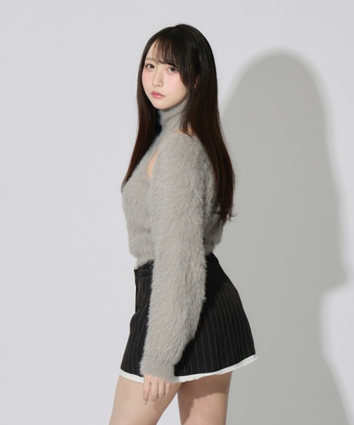 JilLA(ジルア)の「【2点セット】Turtleneck Shaggy Knit Ensemble / タートルネックシャギーニットアンサンブル(ニット/セーター・レディース・ブラック/ホワイト/グレー・FREE)」の17枚目の写真