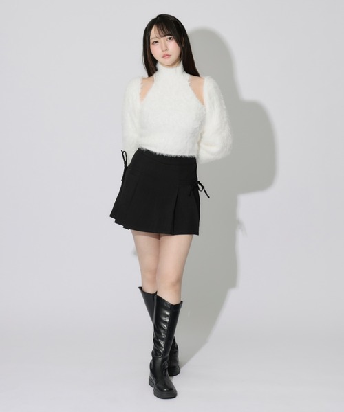 JilLA(ジルア)の「【2点セット】Turtleneck Shaggy Knit Ensemble / タートルネックシャギーニットアンサンブル(ニット/セーター・レディース・ブラック/ホワイト/グレー・FREE)」の8枚目の写真