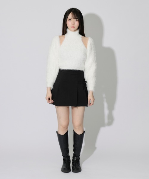 JilLA(ジルア)の「【2点セット】Turtleneck Shaggy Knit Ensemble / タートルネックシャギーニットアンサンブル(ニット/セーター・レディース・ブラック/ホワイト/グレー・FREE)」の7枚目の写真