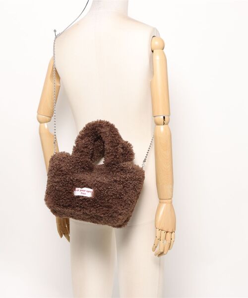 VIBGYOR(ヴィブジョー)の「Liaa/ボア もこもこ ミニバッグ A18710(ハンドバッグ・レディース・ベージュ/グレー/ホワイト/ブラウン/ピンク・FREE)」の13枚目の写真
