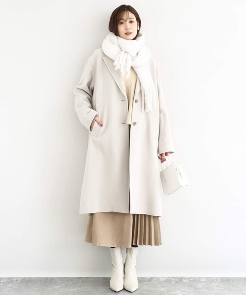 MK MICHEL KLEIN（エムケーミッシェルクラン）の「モチモチストール/洗える（ストール/ショール・レディース・サンドベージュ/ダークインディゴブルー/ホワイト・38）」の15枚目の写真