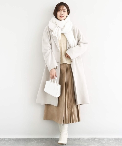 MK MICHEL KLEIN（エムケーミッシェルクラン）の「モチモチストール/洗える（ストール/ショール・レディース・サンドベージュ/ダークインディゴブルー/ホワイト・38）」の16枚目の写真