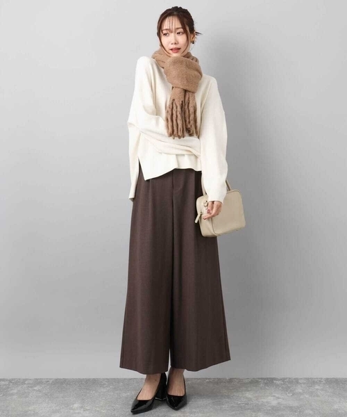 MK MICHEL KLEIN（エムケーミッシェルクラン）の「モチモチストール/洗える（ストール/ショール・レディース・サンドベージュ/ダークインディゴブルー/ホワイト・38）」の17枚目の写真