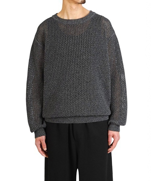 crepuscule（クレプスキュール）の「crepuscule / クレプスキュール：L-G Mesh P/O：2501-004[COR]（ニット/セーター・メンズ・ブラック系その他・2/1）」の4枚目の写真