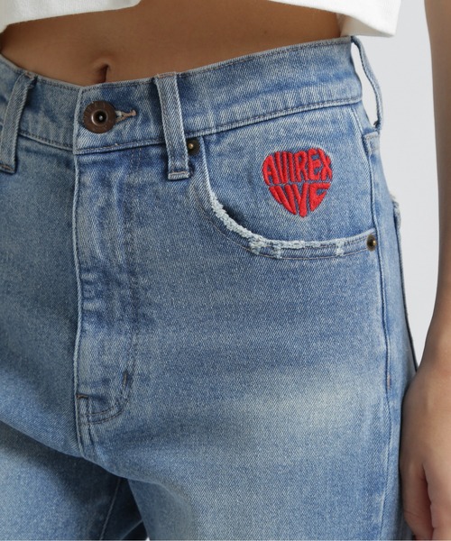 AVIREX(アヴィレックス)の「《直営店限定》DENIM FLARE PANTS/デニムフレアーパンツ(デニムパンツ・レディース・ブラック/ブルー系その他・S/M/L)」の9枚目の写真