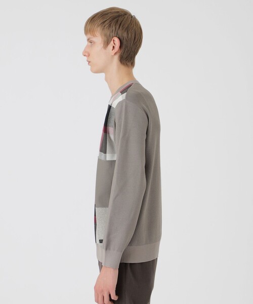 BLACK LABEL CRESTBRIDGE(ブラックレーベル・クレストブリッジ)の「パッチワーククレストブリッジチェックニット(ニット/セーター・メンズ・ベージュ系その他3/ブラック・L/M/XL)」の9枚目の写真