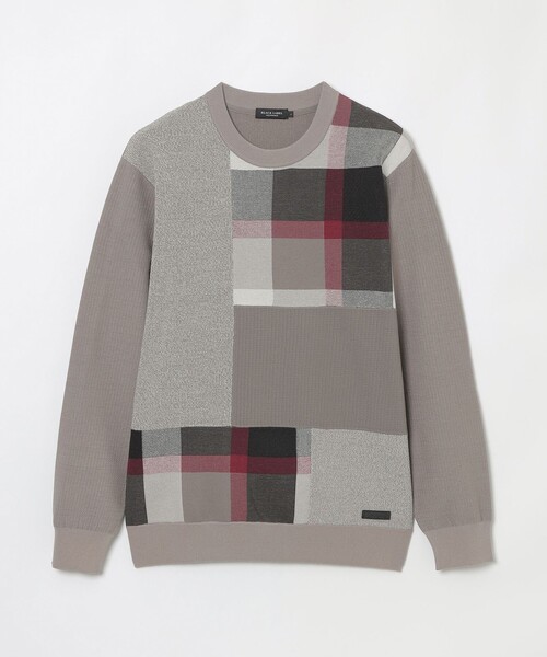 BLACK LABEL CRESTBRIDGE(ブラックレーベル・クレストブリッジ)の「パッチワーククレストブリッジチェックニット(ニット/セーター・メンズ・ベージュ系その他3/ブラック・L/M/XL)」の12枚目の写真