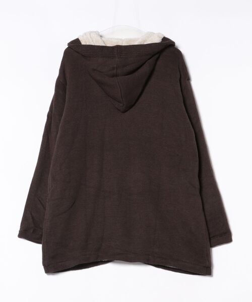 VENCEEXCHANGE（ヴァンスエクスチェンジ）の「裏ボアフリースニットフード付カーディガン（カーディガン/ボレロ・メンズ・ブラック/ブラウン/ベージュ・L/S/M/LL）」の4枚目の写真