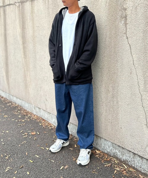 VENCEEXCHANGE（ヴァンスエクスチェンジ）の「裏ボアフリースニットフード付カーディガン（カーディガン/ボレロ・メンズ・ブラック/ブラウン/ベージュ・L/S/M/LL）」の6枚目の写真