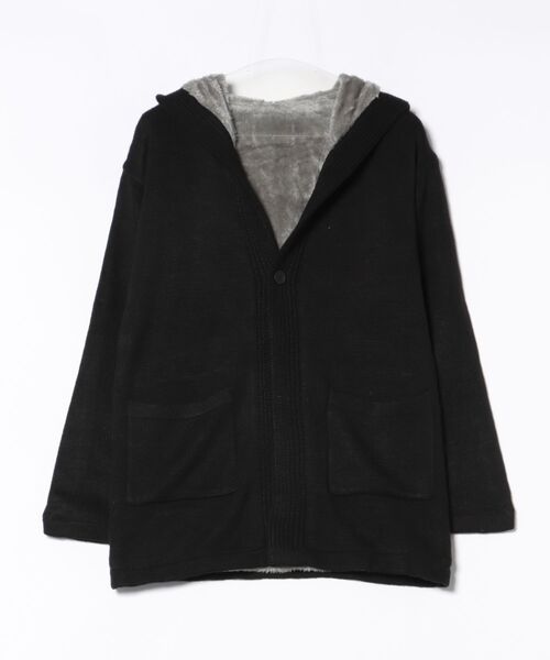 VENCEEXCHANGE（ヴァンスエクスチェンジ）の「裏ボアフリースニットフード付カーディガン（カーディガン/ボレロ・メンズ・ブラック/ブラウン/ベージュ・L/S/M/LL）」の19枚目の写真