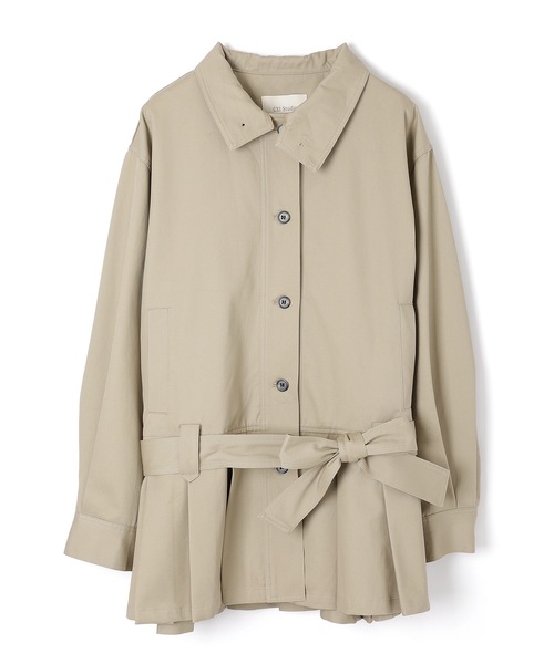 M DOLLY(エムドリー)の「soutien collar gemma pleats coat/ステンカラーリボンプリーツコート(ステンカラーコート・レディース・ネイビー/ベージュ・FREE)」の12枚目の写真
