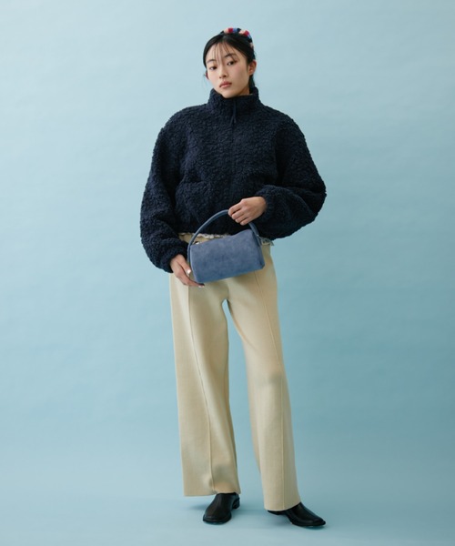 FUULLY STUDIO（フーリィーステューディオ）の「ニットワイドパンツ（その他パンツ・レディース・アイボリー/ダークネイビー/ブラウン・FREE）」の16枚目の写真