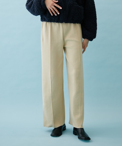 FUULLY STUDIO（フーリィーステューディオ）の「ニットワイドパンツ（その他パンツ・レディース・アイボリー/ダークネイビー/ブラウン・FREE）」の12枚目の写真