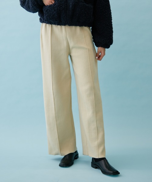 FUULLY STUDIO（フーリィーステューディオ）の「ニットワイドパンツ（その他パンツ・レディース・アイボリー/ダークネイビー/ブラウン・FREE）」の13枚目の写真