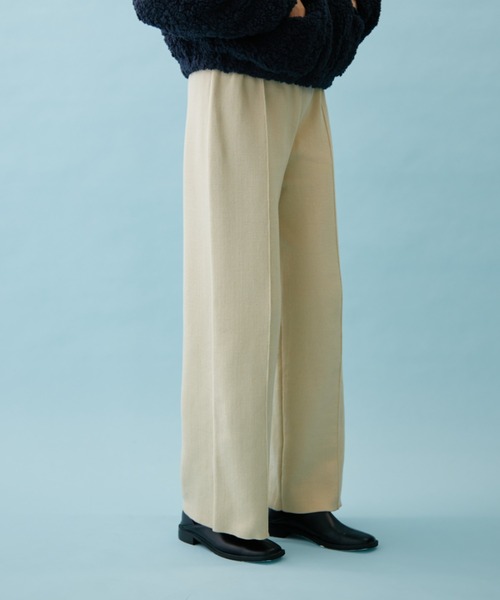 FUULLY STUDIO（フーリィーステューディオ）の「ニットワイドパンツ（その他パンツ・レディース・アイボリー/ダークネイビー/ブラウン・FREE）」の14枚目の写真