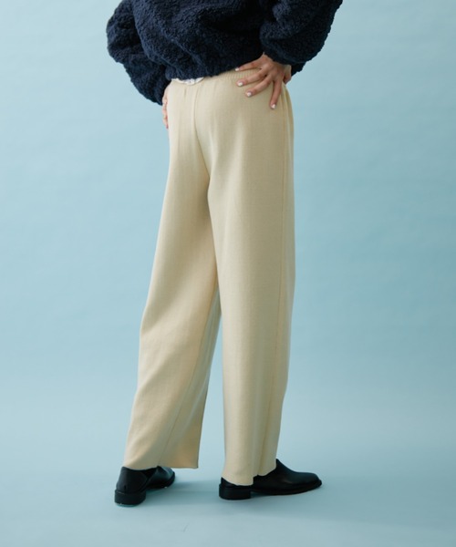 FUULLY STUDIO（フーリィーステューディオ）の「ニットワイドパンツ（その他パンツ・レディース・アイボリー/ダークネイビー/ブラウン・FREE）」の15枚目の写真