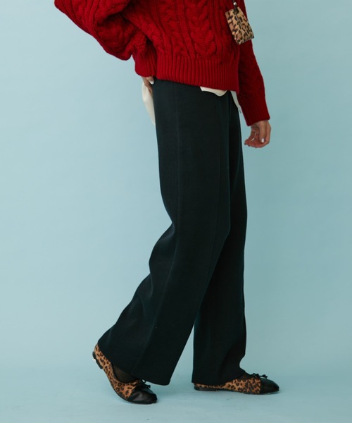 FUULLY STUDIO（フーリィーステューディオ）の「ニットワイドパンツ（その他パンツ・レディース・アイボリー/ダークネイビー/ブラウン・FREE）」の19枚目の写真