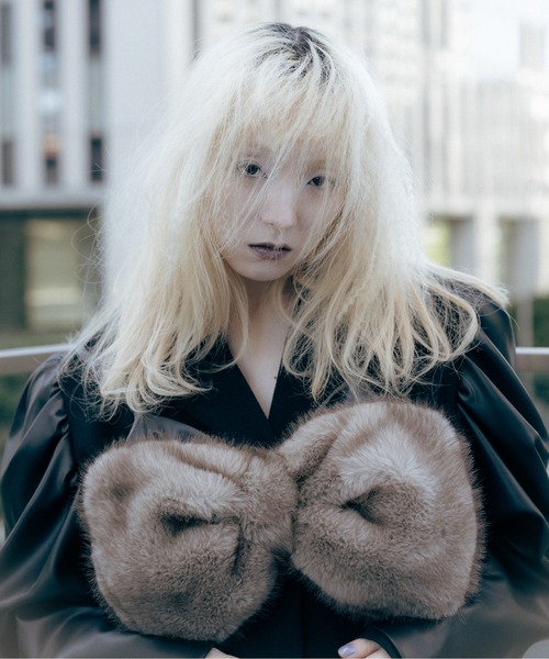 セール】Fur ribbon bustier / ビッグリボンファービスチェ（ベスト