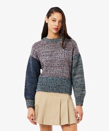LACOSTE | ハイネックミックスカラークレイジーパターン ウールニットセーター(ニット/セーター)