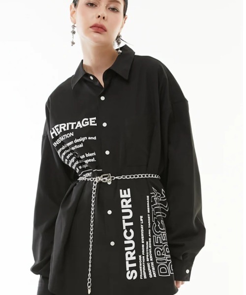casane(カサネ)の「CASANE(カサネ)Create message shirt(シャツ/ブラウス・レディース・ブラック/ホワイト・F)」の7枚目の写真
