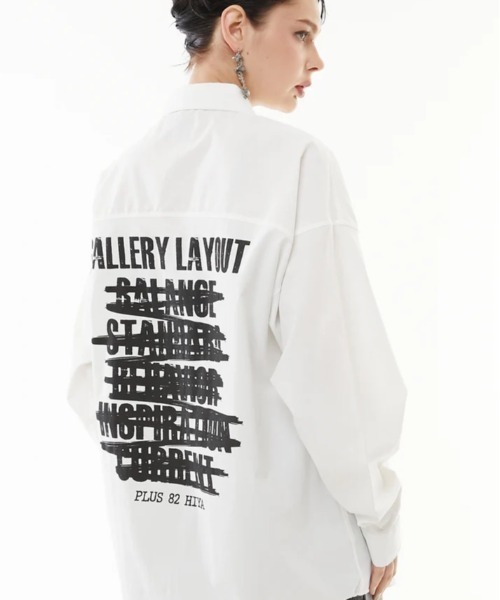 casane(カサネ)の「CASANE(カサネ)Create message shirt(シャツ/ブラウス・レディース・ブラック/ホワイト・F)」の4枚目の写真