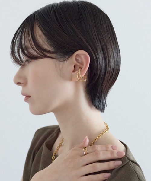 ciite' surgical stainless(シーテサージカルステンレス)の「【 金属アレルギー対応 】ニュアンスデザイン イヤーカフ サージカルステンレス(片耳用)(イヤーカフ・レディース・シルバー/ゴールド・FREE)」の18枚目の写真