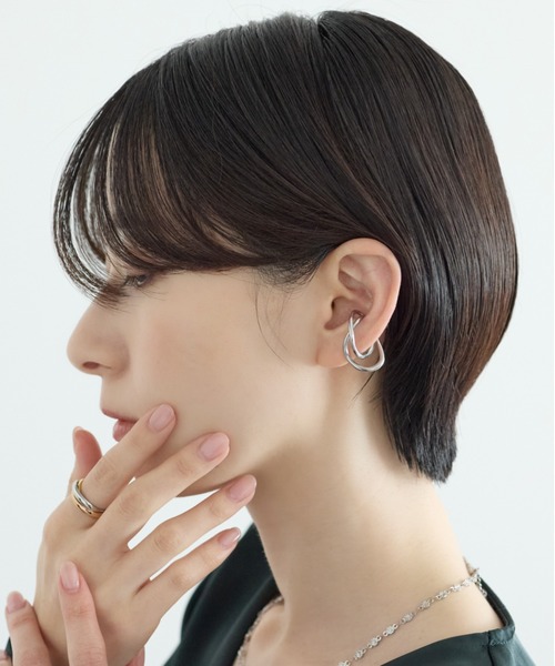 ciite' surgical stainless(シーテサージカルステンレス)の「【 金属アレルギー対応 】ニュアンスデザイン イヤーカフ サージカルステンレス(片耳用)(イヤーカフ・レディース・シルバー/ゴールド・FREE)」の21枚目の写真