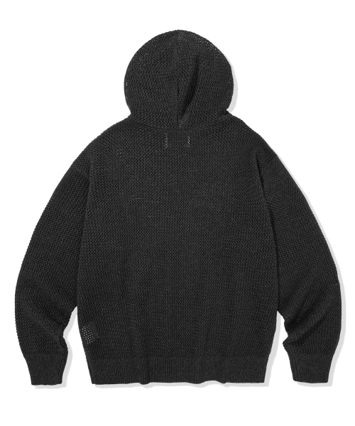 F.ILLUMINATE(フィルミネイト)の「シンボルメッシュフードニット-チャコール(ニット/セーター・レディース・その他・SMALL/MEDIUM/LARGE)」の2枚目の写真