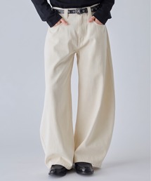 【VELNUS】【12oz】Vintage Design Curved Wide Denim Pants/ヴィンテージデザイン カーブワイドデニムパンツ