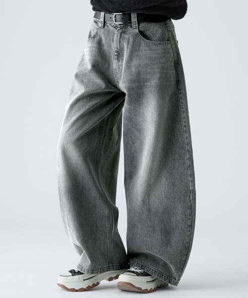 VELNUS(ベルナス)の「【VELNUS】【12oz】Vintage Design Curved Wide Denim Pants/ヴィンテージデザイン カーブワイドデニムパンツ(デニムパンツ・メンズ・ブラック/グレー/ブルー・M/S/L)」の5枚目の写真