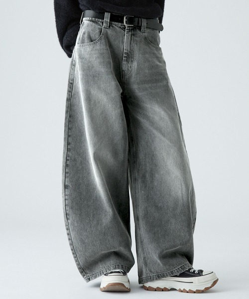 VELNUS(ベルナス)の「【VELNUS】【12oz】Vintage Design Curved Wide Denim Pants/ヴィンテージデザイン カーブワイドデニムパンツ(デニムパンツ・メンズ・ブラック/グレー/ブルー・M/S/L)」の7枚目の写真