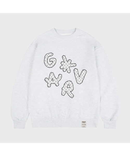 GRAVER（グレーバー）の「[ユニセックス]DOTS GRAV スウェット_2カラー（スウェット・レディース・チャコールグレー/ホワイト・SMALL/MEDIUM/LARGE）」の2枚目の写真