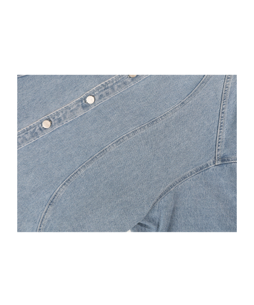 GUBIN（グビン）の「[シーズンオフ] ラインポイントデニム半袖シャツ（シャツ/ブラウス・レディース・その他・LARGE/SMALL/MEDIUM）」の7枚目の写真