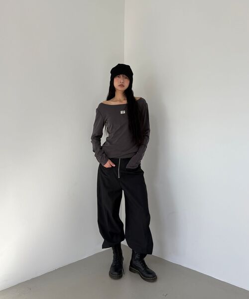 MILLO WOMEN（ミロウーマン）の「ジッパーワイドトラウザー [ブラック]（スラックス・レディース・その他・SMALL/MEDIUM）」の6枚目の写真