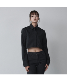 SALT AND CHOCOLATE（ソルトアンドチョコレート）の「SAC Logo Wrinkle Free Crop Shirt Black 4W2317001（シャツ/ブラウス）」