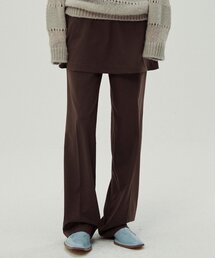 SINOON（シヌーン）の「2 WAY LAYERED PANTS (BROWN)（スラックス）」