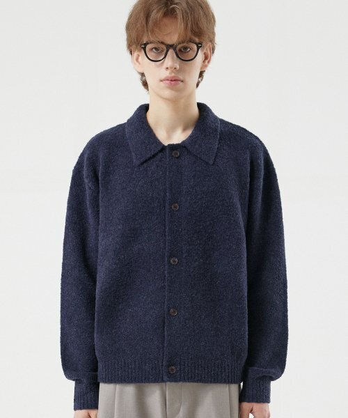 TRILLION(トリリオン)の「ウールブークルカラーガーディガンニット (CURRENT NAVY)(カーディガン/ボレロ・レディース・その他・MEDIUM/LARGE/X-LARGE)」の2枚目の写真