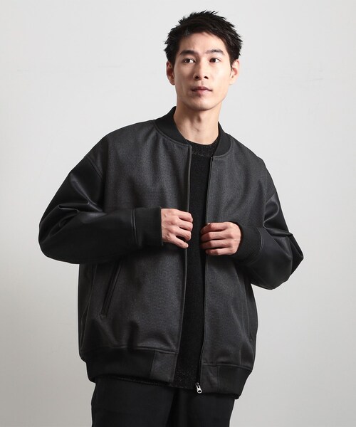 THE SHOP TK （ザ ショップ ティーケー ）の「【1ランク上の大人カジュアルに】異素材コンビ リブブルゾン（ブルゾン・メンズ・ネイビー/ブラック・02/03/04）」の13枚目の写真