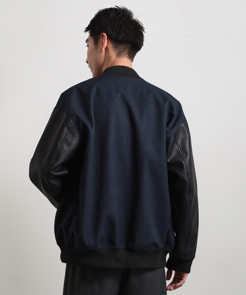 THE SHOP TK （ザ ショップ ティーケー ）の「【1ランク上の大人カジュアルに】異素材コンビ リブブルゾン（ブルゾン・メンズ・ネイビー/ブラック・02/03/04）」の18枚目の写真