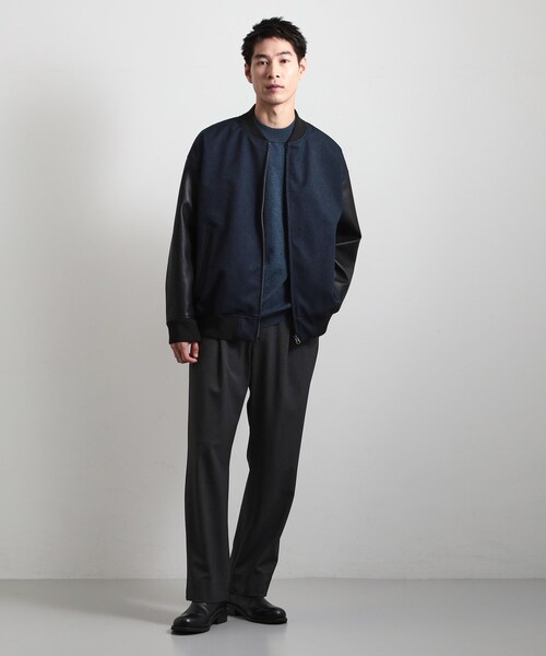 THE SHOP TK （ザ ショップ ティーケー ）の「【1ランク上の大人カジュアルに】異素材コンビ リブブルゾン（ブルゾン・メンズ・ネイビー/ブラック・02/03/04）」の19枚目の写真